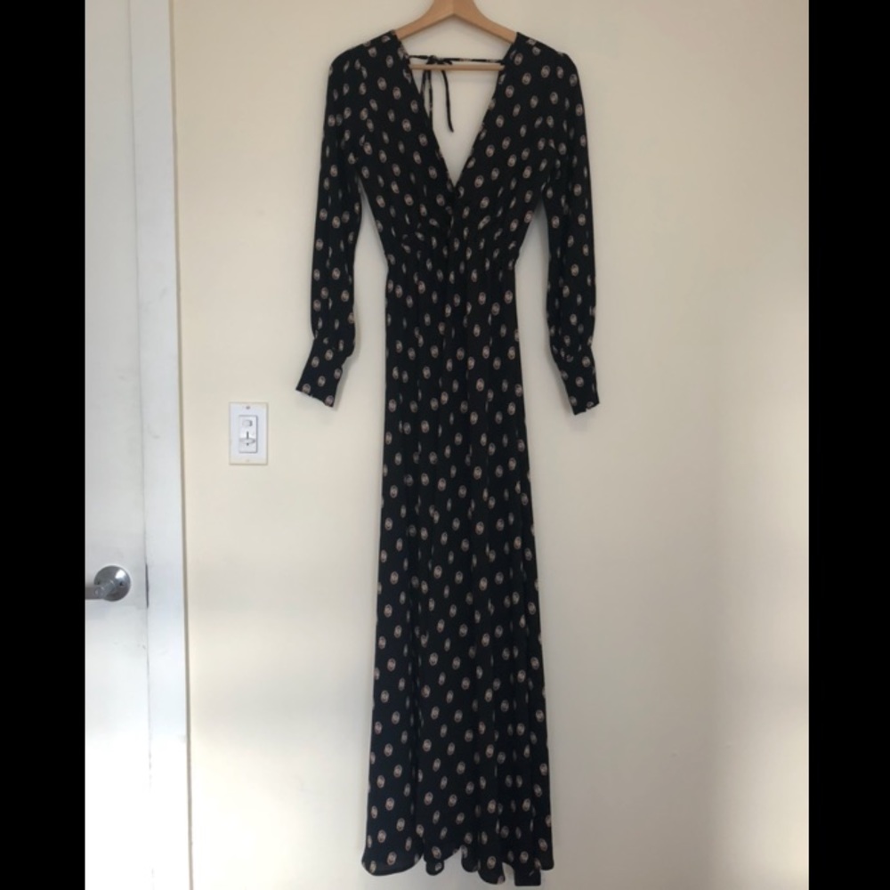 Black Patterned JOSA Tulum Maxi Dress